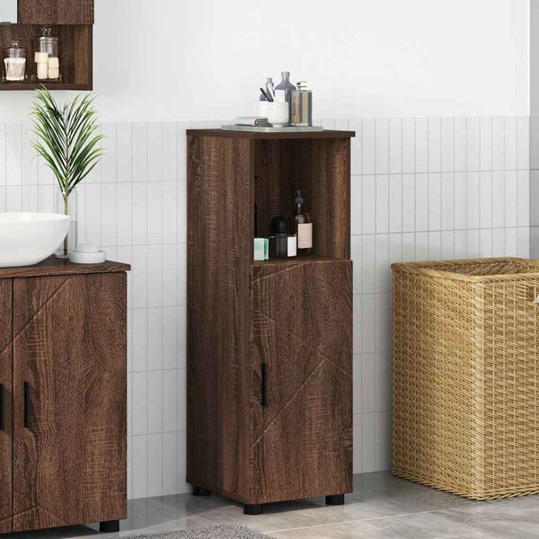 vidaXL Bathroom Cabinet with Storage Brown Oak 30 x 35 x 95 cm