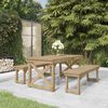 vidaXL 3 Piece Garden Dining Set Impregnated Solid Wood Pine