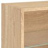 vidaXL Bedside Cabinets with LED Lights Wall-mounted 2 pcs Sonoma Oak