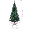 vidaXL Artificial Pre-lit Christmas Tree Green 150 cm PVC and Metal