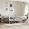 vidaXL Metal Bed Frame without Mattress with Footboard White 200x200cm