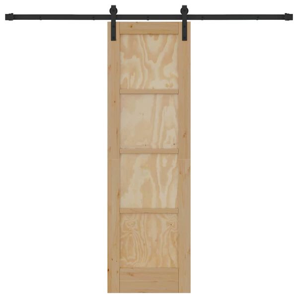 vidaXL Sliding Door Brown 61 x 198.5 cm Solid Pine Wood
