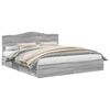 vidaXL Storage Bed Adjustable Grey Sonoma 200 x 200 cm Engineered Wood