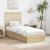 vidaXL Storage Bed with Drawer Sonoma Oak 75 x 190 cm Engineered Wood