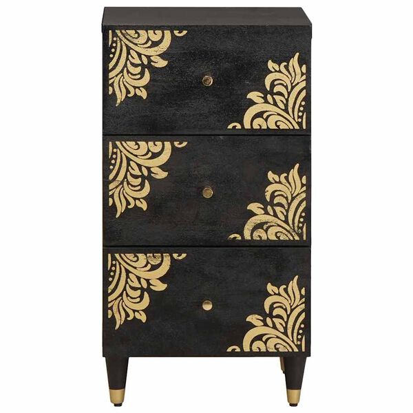 vidaXL Sideboard with Drawer Black 40 x 33 x 75 cm Solid Mango Wood