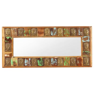 vidaXL Mirror with Buddha Cladding 110x50 cm Solid Reclaimed Wood