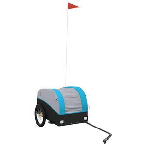 vidaXL Bike Trailer Black and Blue 30 kg Iron
