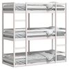 vidaXL Triple Bunk Bed without Mattress White 75x190 cm Small Single Solid Wood Pine
