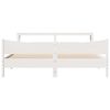 vidaXL Bed Frame with Headboard White 200x200 cm Solid Wood Pine