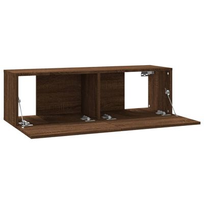 vidaXL TV Wall Cabinet Brown Oak 100x30x30 cm Engineered Wood