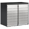 vidaXL Wheelie Bin Storage for 2 Bins Stainless Steel Anthracite