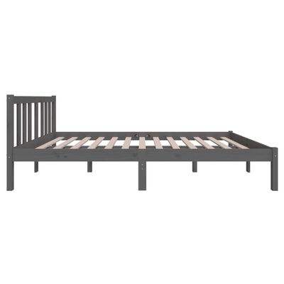 vidaXL Bed Frame Grey Solid Wood 120x190 cm Small Double