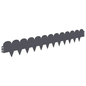 vidaXL Lawn Edging 10 pcs 103 x 15 cm Steel Anthracite