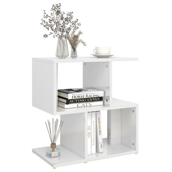 vidaXL Bedside Cabinet High Gloss White 50x30x51.5 cm Engineered Wood
