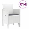 vidaXL Garden Dining Set with Cushions with Cushion 15 pcs White PP