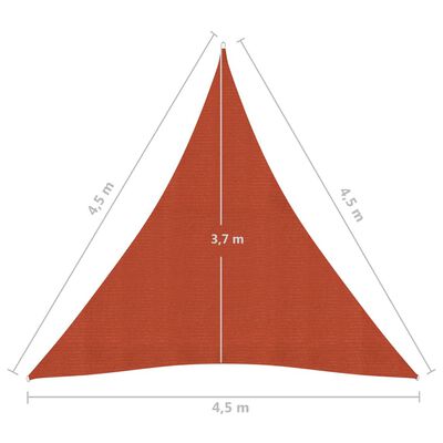 vidaXL Sunshade Sail 160 g/m² Terracotta 4.5x4.5x4.5 m HDPE