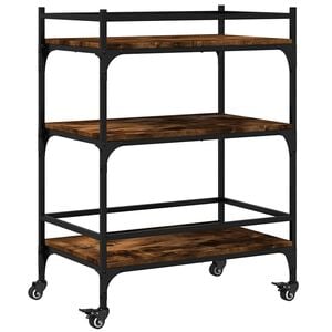 vidaXL Kitchen Trolley Smoked Oak 65x40x86.5 cm Engineered Wood