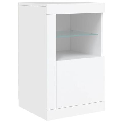 vidaXL Side Cabinet with LED Lights White Engineered Wood
