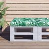 vidaXL Pallet Cushion Leaf Pattern 60x61.5x10 cm Fabric