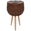 vidaXL Planter 3 pcs Wicker with PE Lining