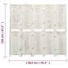 vidaXL 5-Panel Room Divider Antique White 178.5x166 cm Solid Wood