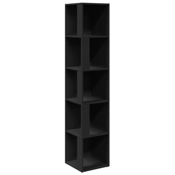 vidaXL Corner Cabinet Black 33x33x164.5 cm Engineered Wood