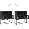 vidaXL Sideboard Black 100.5x39x107 cm Cold-rolled Steel