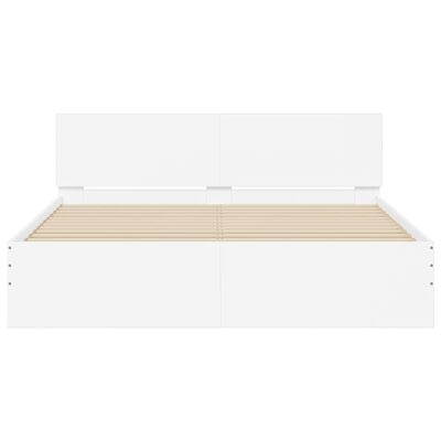vidaXL Bed Frame with Headboard White 150x200 cm King Size