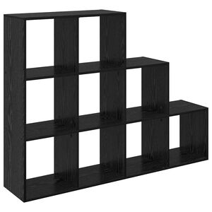 vidaXL Room Divider Bookcase Black Oak 137.5 x 29 x 103.5 cm