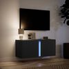 vidaXL TV Wall Cabinet with LED Lights Black 80x31x35 cm