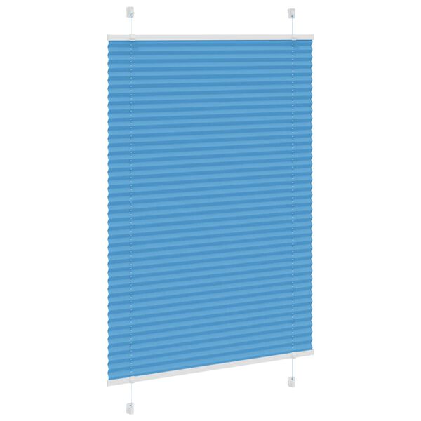 vidaXL Pleated Blind Blue 95x100 cm Fabric Width 94.4 cm Polyester