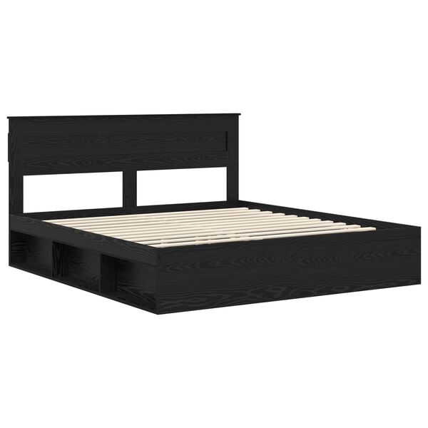 vidaXL Bed Frame with Mattress Black 180 x 200 cm Solid Pine Wood