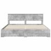 vidaXL Bed Frame Concrete Grey 200 x 200 cm Engineered Wood