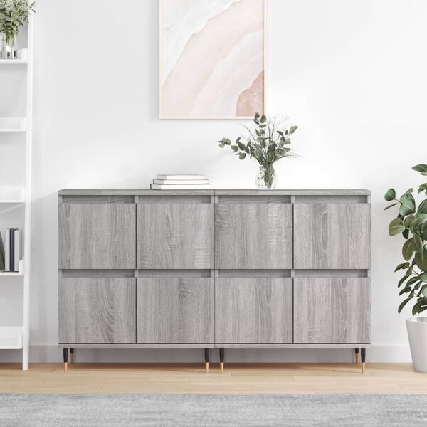 vidaXL Sideboards 2 pcs Grey Sonoma Engineered Wood