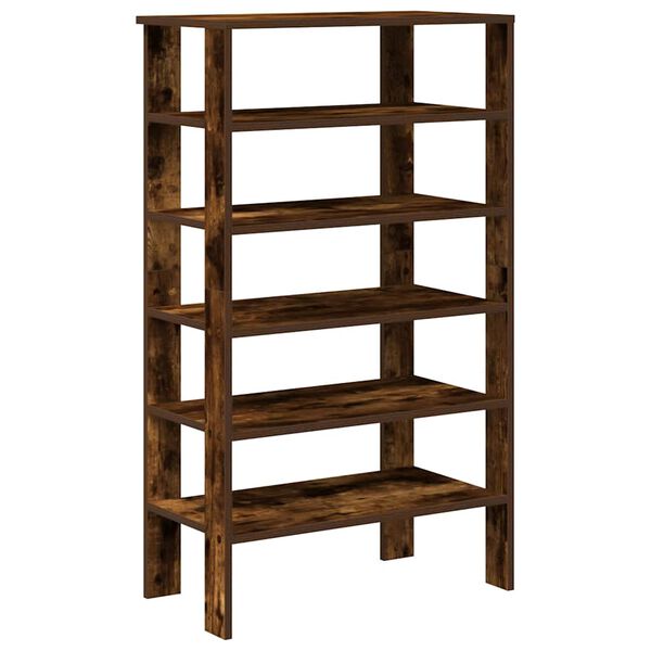 vidaXL Shoe Rack Smoked Oak 61x32x105 cm Engineered Wood