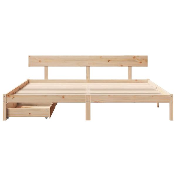 vidaXL Bed Frame without Mattress 180x200 cm Super King Solid Wood Pine