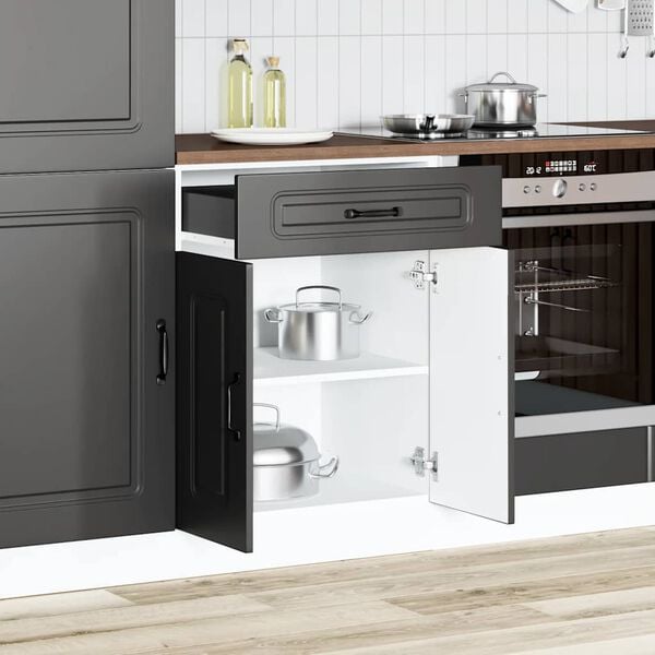 vidaXL Kitchen Base Cabinet Kalmar Black Engineered Wood
