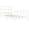 vidaXL Bed Frame without Mattress White Small Single Solid Wood Pine
