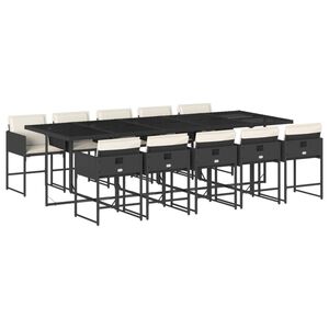 vidaXL Garden Dining Set | Black, Cream White