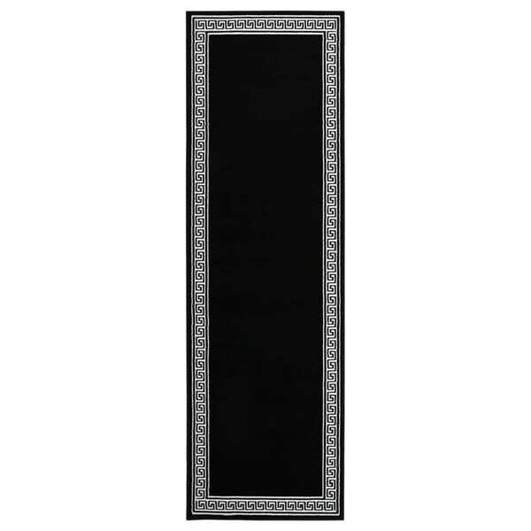 vidaXL Runner Rug BCF Black with Motif 80x300 cm