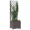 vidaXL Garden Planter with Trellis Brown 40x40x136 cm PP