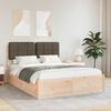 vidaXL Bed Frame with Upholstered Headboard Taupe 135 x 190 cm