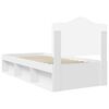 vidaXL Bed Frame with Headboard White 90 x 200 cm Solid Pine Wood