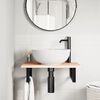 vidaXL Basin Shelf Wall Mounted Steel and Solid Wood Oak