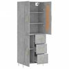 vidaXL Highboard Concrete Grey 69.5x34x180 cm Engineered Wood