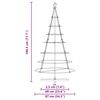vidaXL Christmas Cone Tree with Stand Black 180 cm Steel