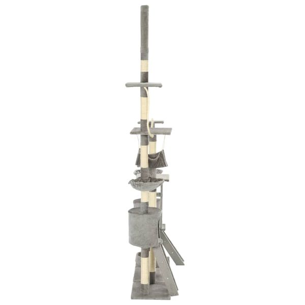 vidaXL Cat Tree with Sisal Scratching Posts 230-250 cm Grey