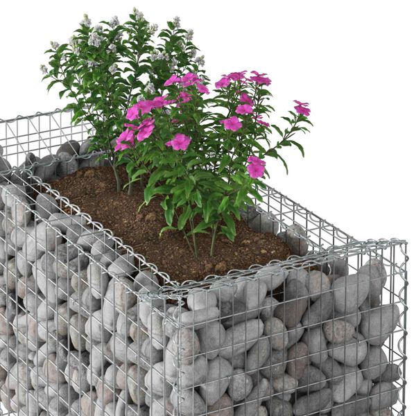 vidaXL Gabion Raised Bed Silver 50 x 100 x 60 cm Galvanised Steel
