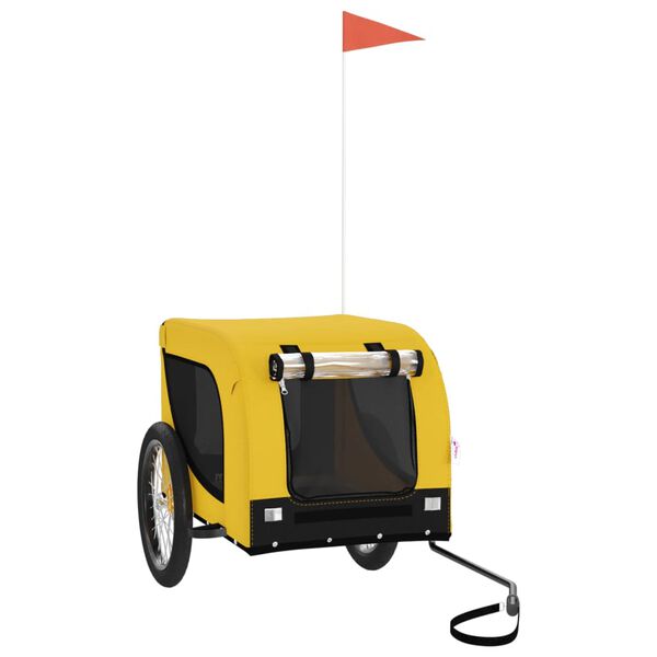 vidaXL Pet Bike Trailer Yellow and Black Oxford Fabric and Iron