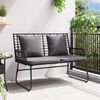 vidaXL Garden Bench Black and Anthracite Poly Rattan